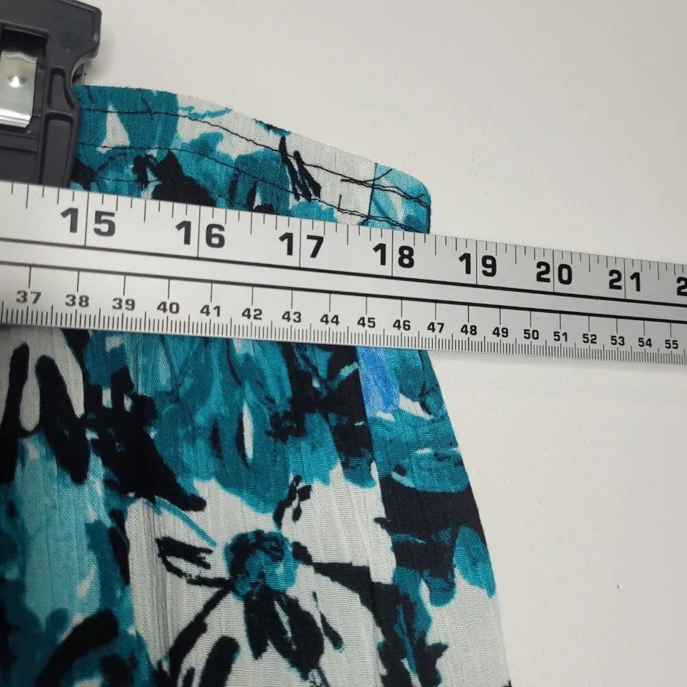 Vintage y2k 90s black blue grunge floral tiered midi pull on skirt size large